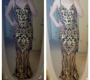 Gold sequin gown
